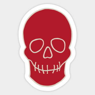 Simply Spooky Collection - Skull - Blood Red and Bone White Sticker